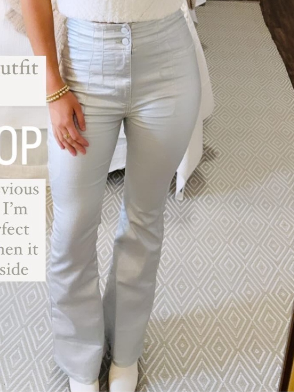 We The Free High-Rise Light silver Flare Pants